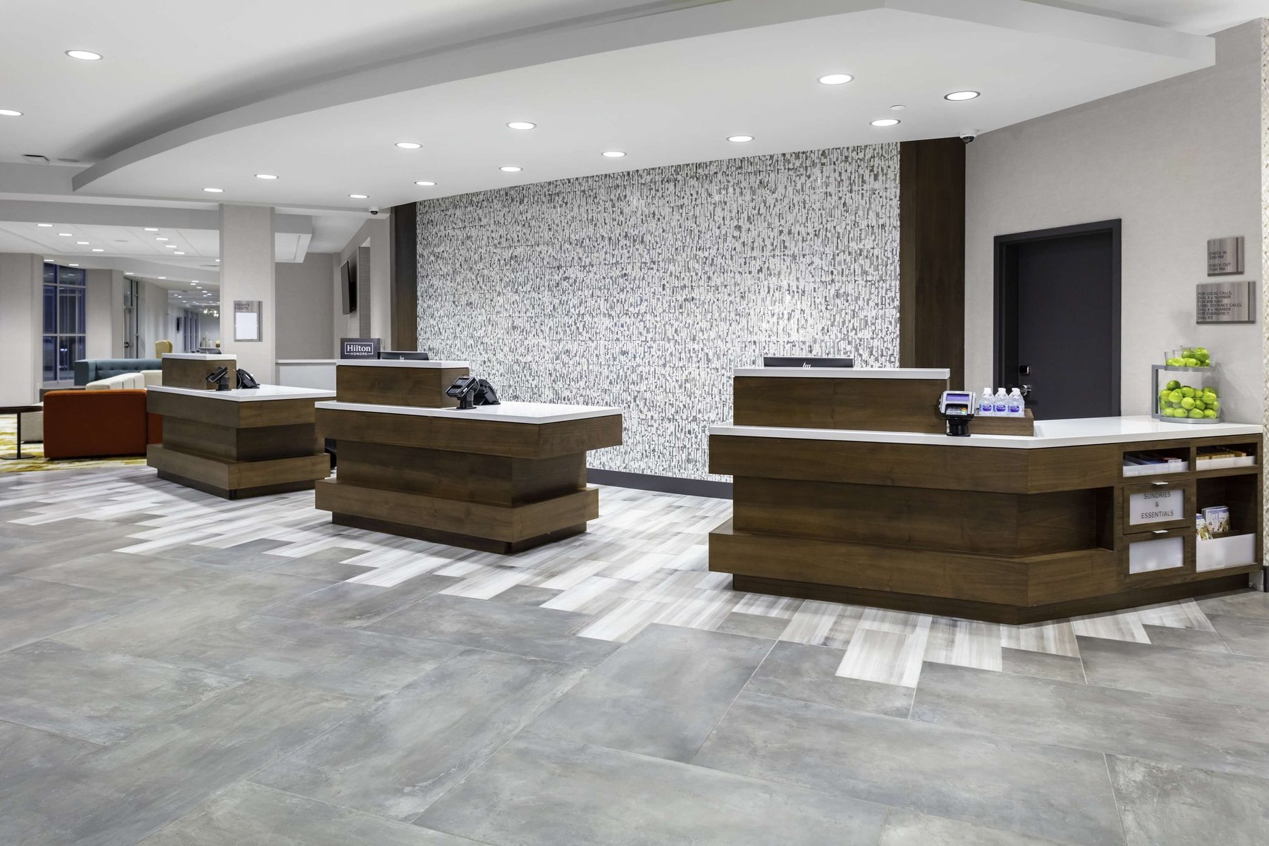 Hotel reception and lobby
