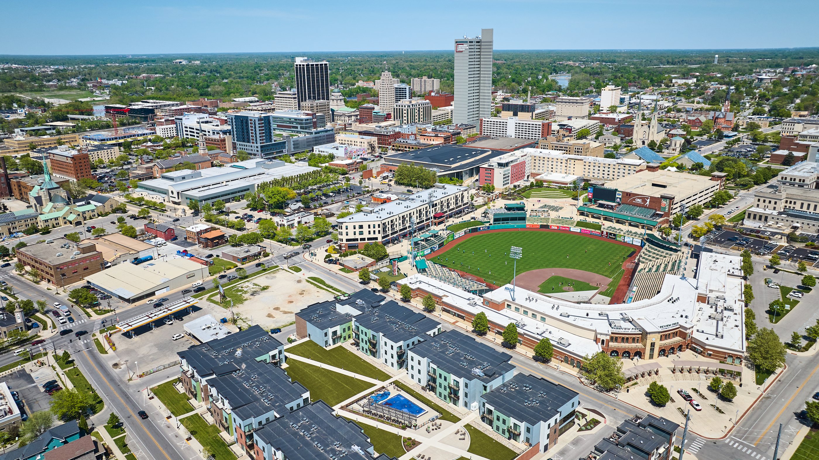 Aerial view of Fort Wayne, Indiana