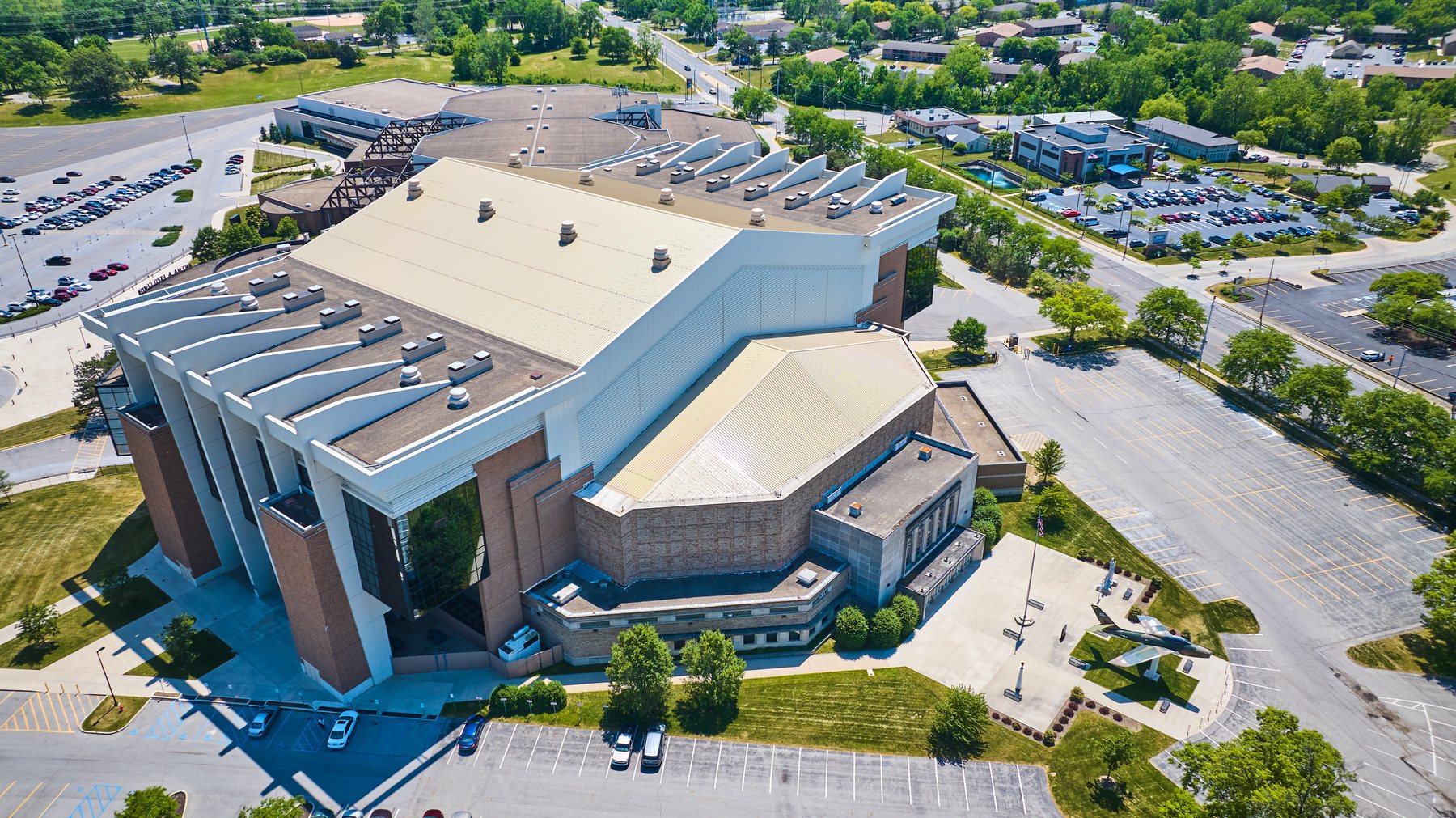 Aerial view of the Allen County War Memorial Coliseum