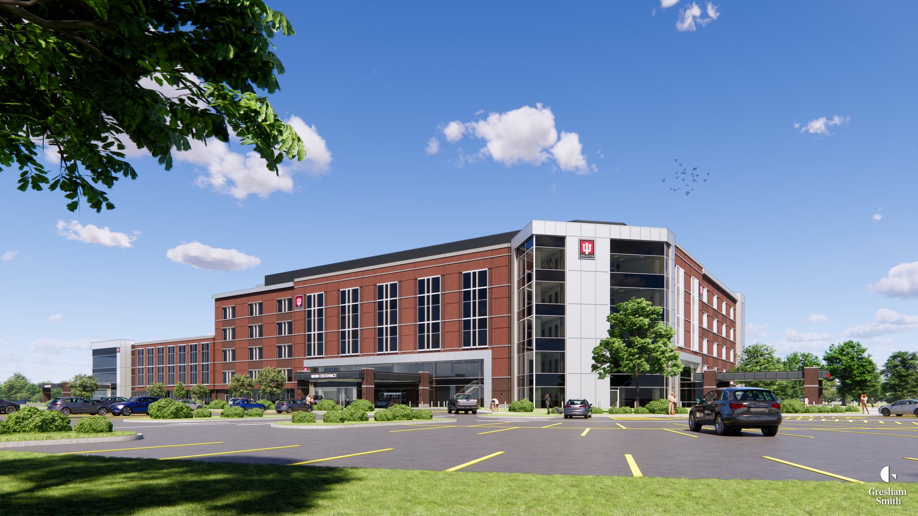 Rendering of the new IU Health hospital in Fort Wayne